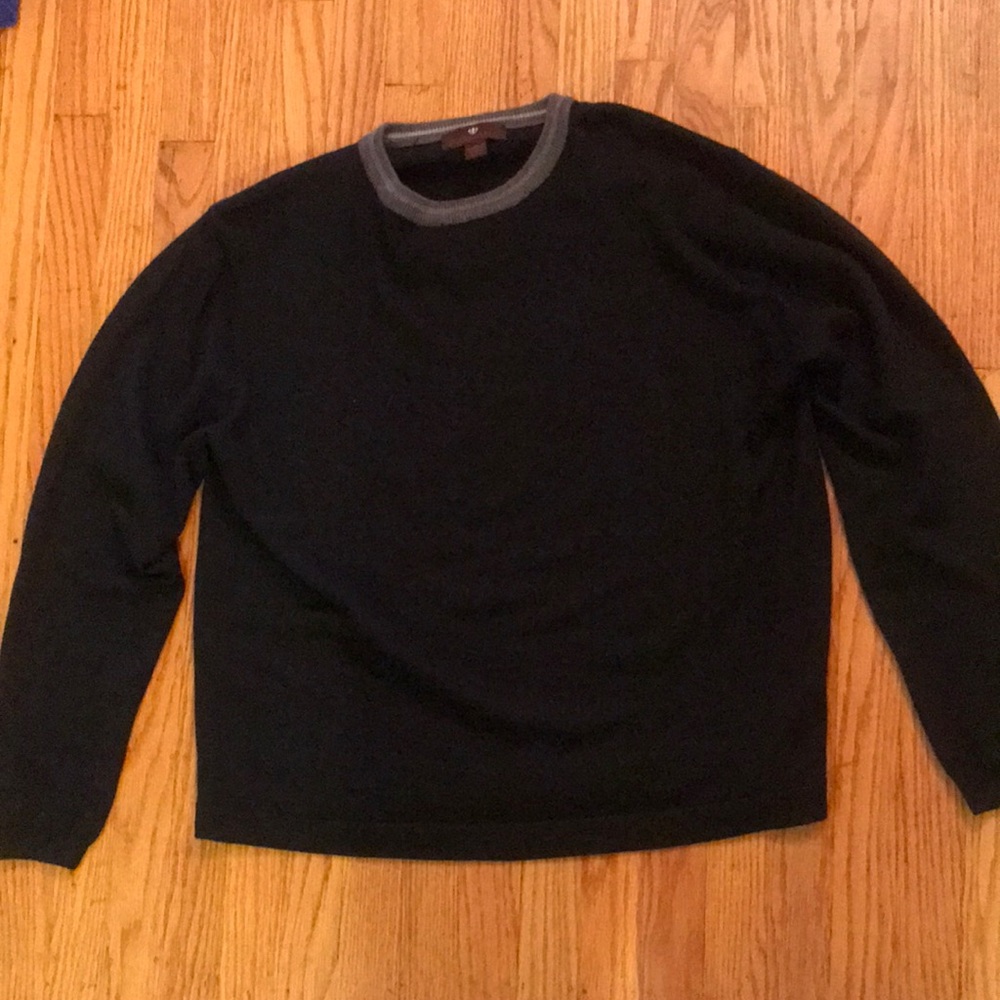 TOSCANO Marino Wool black and sweater, Designed by Patrick Assaraf,  Size L